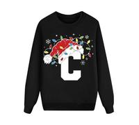 Generisch Set di 3 magliette per famiglie con motivo natalizio festoso, comodo scollo rotondo, per genitori e bambini, come elegante abbinamento, Nero , S