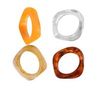Generisch Set di 4 braccialetti in resina dal design massiccio, stile punk vintage, gioielli colorati al polso per lo stile street style, tutti i giorni, feste, appuntamenti