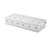 Generisch Set di 4 scatole per affumicatura in acciaio per barbecue, universale per barbecue a gas, a carbone e elettrico, intenso di fumo per carne e pesce, 22 x 9,6 x 4,3 cm