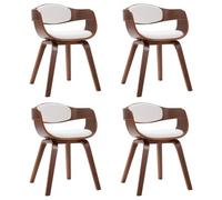Generisch Set di 4 sedie per sala da pranzo, in ecopelle, legno di buio | Imbottito, design ergonomico, portata fino a 110 kg, ideale per sala da pranzo e soggiorno