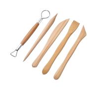 Generisch Set di 5 sculture Clay Instruments | Manico in legno, diversi suggerimenti, uso accurato | Strumento in ceramica, modellazione tecnica di intaglio, impugnatura comoda, laboratorio di