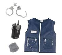 Generisch Set di abbigliamento professionale per giochi di ruolo con cappotto, in tessuto nero, per giochi di ruolo, polizia, resistente (nero, taglia unica)