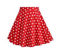 Generisch Set di abiti da ragazza elegante bel tempo libero per bambini ragazze ragazze polka pois stampa vintage gonna per bambini ragazze abiti da matrimonio scuola festa, Colore: rosso, 5-6 Anni