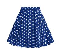 Generisch Set di abiti da ragazza elegante bel tempo libero per bambini ragazze ragazze polka pois stampa vintage gonna per bambini ragazze abiti da matrimonio scuola festa, Blu, 5-6 Anni