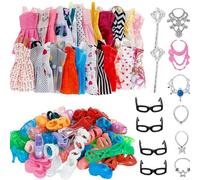 Generisch Set di accessori per bambole da 32 pezzi, per lezioni di gioco creative, con bambole da 30 cm, accessori alla moda (taglia unica)