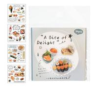 Generisch Set di adesivi per alimenti, con scritta in lingua tedesca "Fun Food Theme Scrapbook Stickers Collection", Creative Notebook DIY Decoration Kit, for Students Kids Classroom Adults Journaling