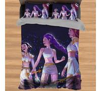 Generisch Set di biancheria da letto per bambini, motivo: anime Kpop Demon Hunter Rumi, 135 x 200 cm, 3 pezzi, copripiumino in microfibra + 2 federe da 80 x 80 cm, singolo (Saja Boy)