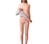Generisch Set di biancheria intima termica da donna, pigiama, tuta da casa, in pile, soffice, pigiama, per autunno e inverno, caldo, per il tempo libero, per la casa, Colore: rosa., XXL
