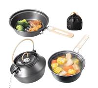 Generisch Set di cottura da campeggio, Kitchen Supplies Cookware for Frying, Camping Kitchen Set Frying Pan Teapot, Stewing BBQ Outdoor Hiking Backpacking Survival Fishing Hunting Picnic Party