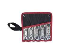 Generisch Set di cricchetti, 5 pezzi, doppio azionamento, cricchetto tascabile girevole, chiave pieghevole a 180 gradi, strumento retrattile da 19 mm