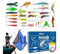 Generisch Set di esche da pesca realistiche | Esca festive per pescatori | Per trote d'acqua dolce Crappie pesce gatto salmone, lucioperca surf barca lago uomo padre pescatore compleanno