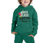 Generisch Set di felpa con cappuccio per bambini e bambine, elegante e confortevole, perfetto per il tempo libero., Verde scuro, 12-13 Jahre