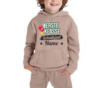 Generisch Set di felpa con cappuccio per bambini e bambine, elegante e confortevole, perfetto per il tempo libero., cachi, 9-10 Jahre