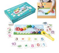 Generisch Set di giocattoli matematici in legno - matematico calcolo attività di apprendimento gioco,colori assortiti contare giocattoli - per bambini da 3 a 5 anni e ragazze per il compleanno e per