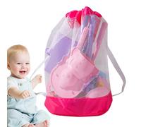 Generisch Set di giocattoli per la sabbia per bambini, giocattolo da spiaggia con sonagli e sacchetto a maglia, per aggiungere forme, pale da calcolare, attività per bambini di età compresa tra 2