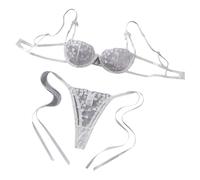 Generisch Set di lingerie da donna lingerie da donna elegante pizzo comodo home wear, abbigliamento casual tutto l'anno, design versatile Body lingerie sexy aperto, bianco, S