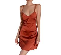 Generisch Set di lingerie da donna lingerie da donna, in rete trasparente, senza maniche, scollo a V, cava, chimica, abbigliamento, biancheria da notte, pizzo elegante, comodo, set di lingerie, Brick