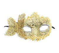 Generisch Set di maschere dipinte da donna con polvere d'oro, accessorio per feste di carnevale, protezione per il viso, design elegante, riutilizzabile, traspirante, ideale per (oro, taglia unica)