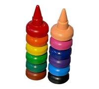 Generisch Set di matite colorate impilabili - dodici pezzi facile da afferrare non appiccicose per bambini | Giocattoli per dipingere i bambini, lavabili impilare matite colorate, pittura artistica