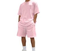 Generisch Set di pantaloni formali da uomo in due pezzi di With Design per matrimoni in chiesa, con stampa Bibbia per abbigliamento casual streetwear, Colore: rosa., XXL