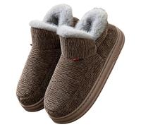 Generisch Set di pantofole unisex per coppie in inverno, morbide pantofole come pantofole chiuse di Natale, con morbida fodera in morbida morbida, per lui e per lei 2025, caffè, 47 EU