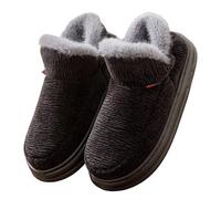 Generisch Set di pantofole unisex per coppie in inverno, morbide pantofole come pantofole chiuse di Natale, con morbida fodera in morbida morbida, per lui e per lei 2025, Nero , 45 EU