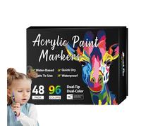 Generisch Set di penne acriliche per pittura - Double Tip Rock Painting Pens | Quick Dry Art Drawing Supplies Permanent Markers for Kids Adults Artists
