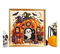 Generisch Set di perline per Halloween, pittura con perline 3D, decorazione scintillante a forma di zucca