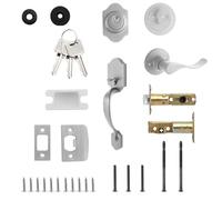 Generisch Set di pomelli per porta anteriore - blocco di ingresso esterno, combinazione pomello con superficie massiccia, prodotto di accesso sicuro per applicazioni domestiche, di