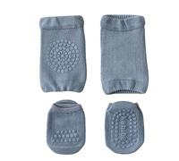 Generisch Set di protezioni per gattonare con ginocchiere, calzini antiscivolo per bambini (blue, 1-3 anni)