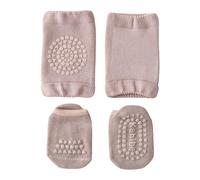 Generisch Set di protezioni per gattonare con ginocchiere, calzini antiscivolo per bambini (D Light Purple, 1-3 anni)