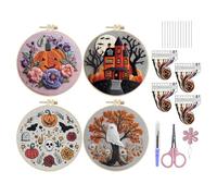 Generisch Set di ricamo per Halloween, per adulti, con motivo a, set da cucito con istruzioni per la famiglia, i figli, marito, moglie, fidanzate, ragazze