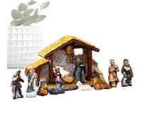 Generisch Set di statuette per presepe in resina, statue decorative, da collezione, artigianato cristiano, religioso, per soggiorno, tavolo e festa