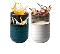 Generisch Set di tazze da tè | 4 pezzi tazze riutilizzabili | Set in stile giapponese | Per donne e uomini caffè Natale festa cioccolata calda latte bevande