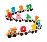 Generisch Set di traini magnetici in legno, set da gioco per bambini, giocattolo educativo portatile per l'apprendimento della preschool, divertente gioco per lo sviluppo cognitivo per i principianti