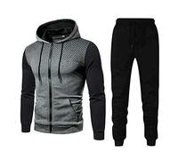 Generisch Set di tute per la casa, con tasche a maniche lunghe, set a pois, felpe, pantaloni estivi, grigio., M