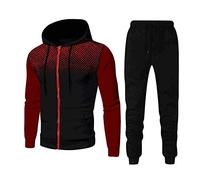 Generisch Set di tute per la casa, con tasche a maniche lunghe, set a pois, felpe, pantaloni estivi, Vino, M
