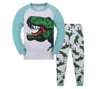 Generisch Set di vestiti per bambini 92 dinosauri, cotone, 2 pezzi, treno, biancheria da notte per bambini, GY2, 2-3 Anni