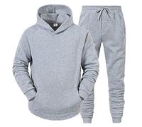 Generisch Set invernale da uomo, per il tempo libero, in tinta unita, maglione sportivo, in pile, 68, grigio., L