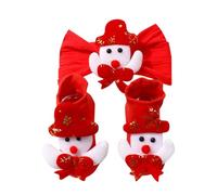 Generisch Set natalizio per neonato con fascia e calze abbinate - Graziosi accessori di Babbo Natale per foto di neonati | Fascia per capelli e scarpe festive, Stil_b01 rosso, Einheitsgröße