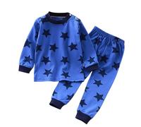 Generisch Set pigiama bambino bambina dinosauro animali cotone 2 pezzi treno bambino bambino bambino notte cartone animato abbigliamento autunno, Blu, 7-8 Anni