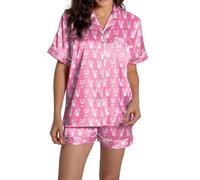 Generisch Set pigiama donna a forma di cuore coniglio camicia a maniche corte comodi pantaloncini per sogni dolci serate rilassate a casa, Colore: rosa., XXL