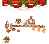 Generisch Set presepe di Natale - Presepe per interni - Leggerezza e morbidezza Presepe con base in legno per cerimonia, festa di compleanno, festa di Natale