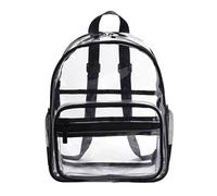 Generisch Set rack trasparente per asilo, grande capacità grazie allo zaino | 3 borse a libro Color Back Pack per scuola elementare/media che adottano una maniglia, tracolla, cerniere, Nero , Siehe