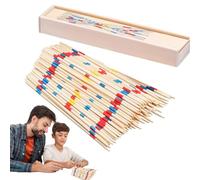 Generisch Set retrò Mikado in legno, 31 pezzi, gioco da tavolo per allenamento del pensiero per genitori e bambini, giocattolo intellettuale