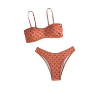 Generisch Set tankini in due pezzi con stampa floreale legami laterali per le giornate estive in spiaggia, Colore: rosso, M