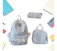 Generisch Set zaino in pizzo per ragazze con astuccio, 30 x 42 x 15 cm, Blu | Il primo titolo si concentra sul design in pizzo e accessori inclusi. Secondo titolo: grande spazio di archiviazione e