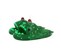 Generisch Shark Slides,Unisex Women Men Shark Slippers,Open Toe Slides Non-Slip Bath Slippers, Christmas Green, 40/41 EU