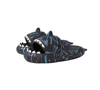 Generisch Shark Slides,Unisex Women Men Shark Slippers,Open Toe Slides Non-Slip Bath Slippers, Lightning Black 2, 44/45 EU