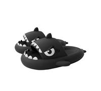 Generisch Shark Slides,Unisex Women Men Shark Slippers,Open Toe Slides Non-Slip Bath Slippers, Nero , 36/37 EU